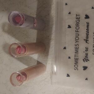 3Pc Lipsticks And Make Up Bag